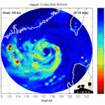 黑格比在趋近广东沿岸时的多频微波动画，可明显见其增强以及登陆后出现的风眼填塞，转载自WISC/CIMSS，注意：7M多！