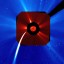 SOHO探测器AIA304、C2和C3叠加影像，显示Lovejoy彗星即将通过“鬼门关”前的样貌