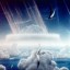 艺术家笔下的导致白垩纪-第三纪灭绝事件的小行星撞击地球的情景；”赛丁泉“彗星拥有的能量是这颗小行星的10-100倍左右